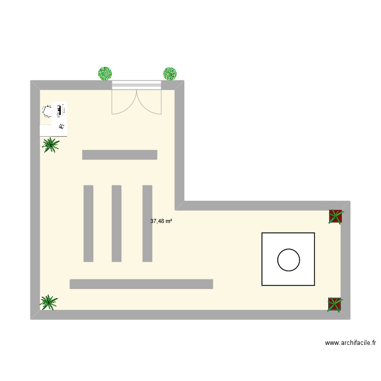 YOG. Plan de 1 pièce et 37 m2