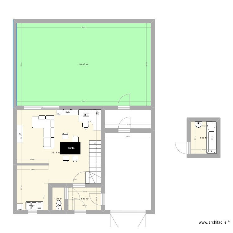 maison. Plan de 5 pièces et 92 m2