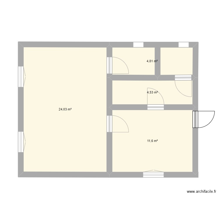 Studio Elgari7. Plan de 4 pièces et 45 m2