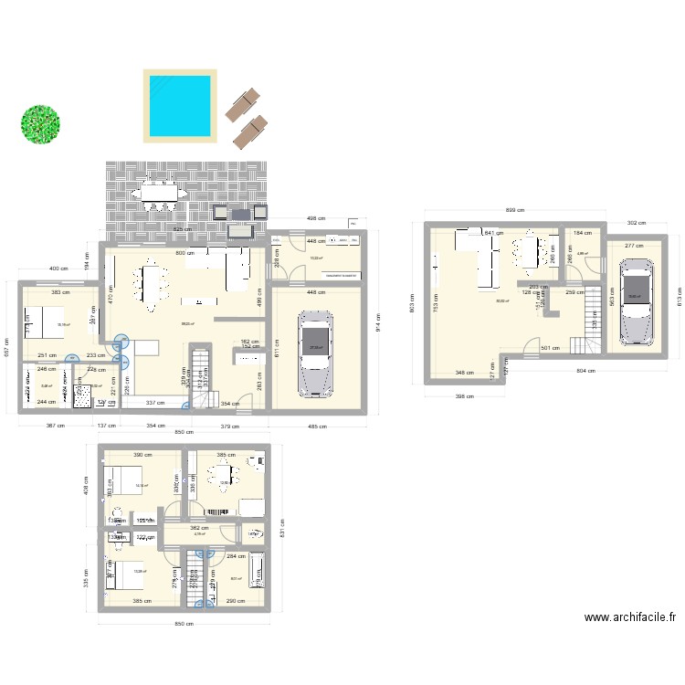 IDEE NOVEMBRE 2024 V1. Plan de 16 pièces et 250 m2