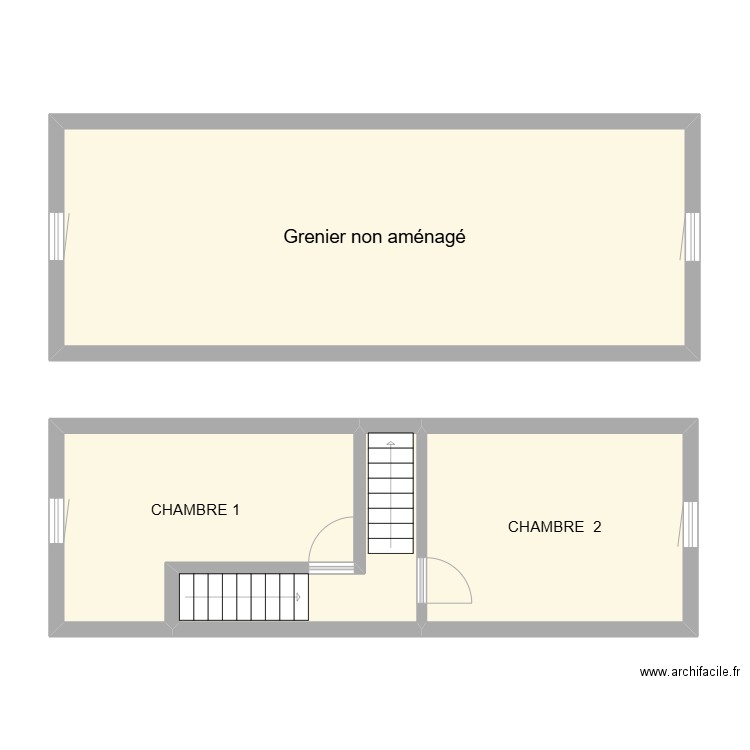 bp  avant travaux. Plan de 4 pièces et 76 m2