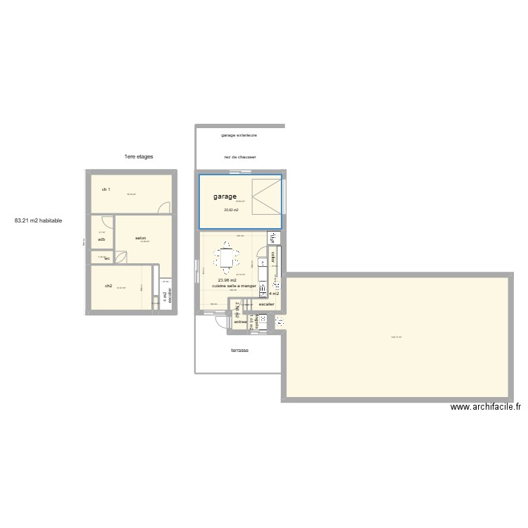 appart filles. Plan de 11 pièces et 227 m2