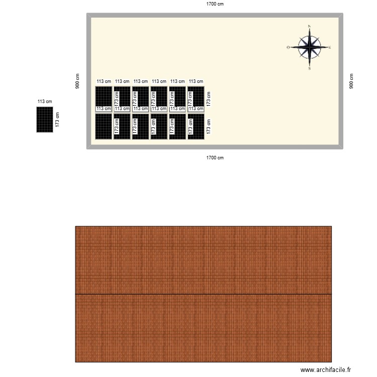 Vu dessus. Plan de 1 pièce et 140 m2