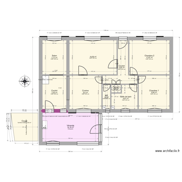 ML24018795. Plan de 11 pièces et 86 m2