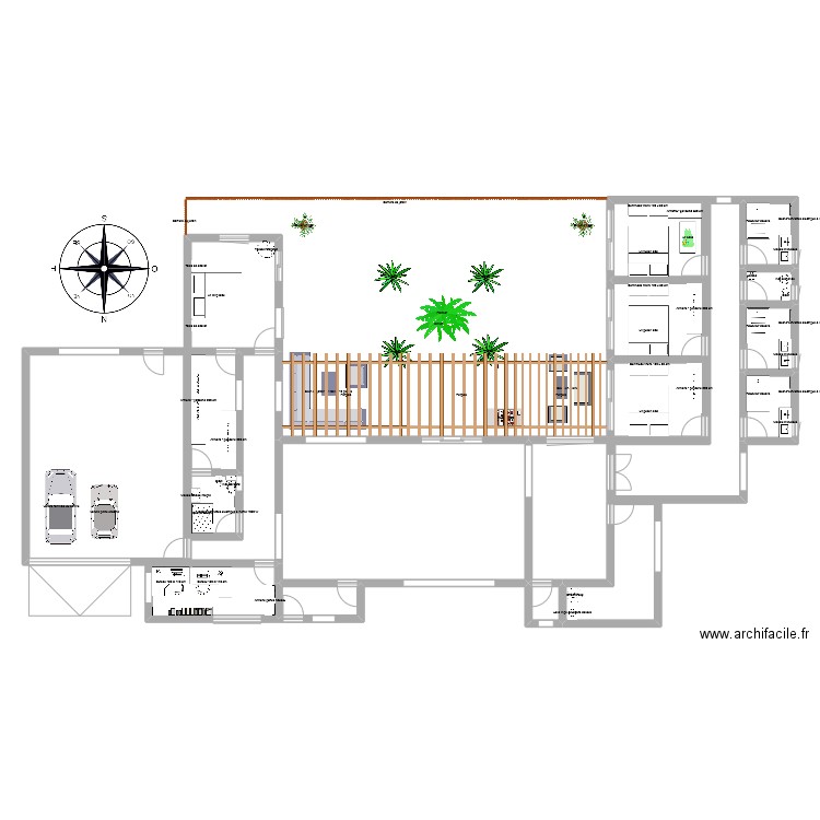 Havre de Paix meuble. Plan de 19 pièces et 244 m2