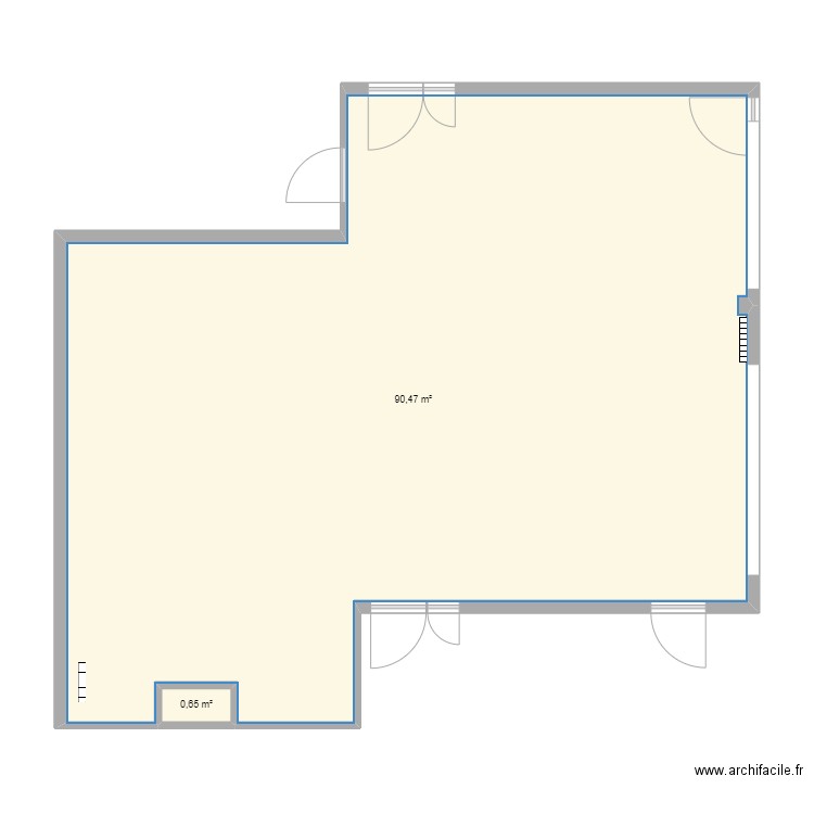 salle laboratoire. Plan de 2 pièces et 91 m2