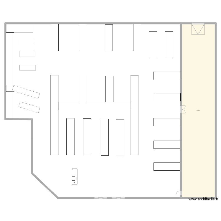 stage. Plan de 1 pièce et 204 m2