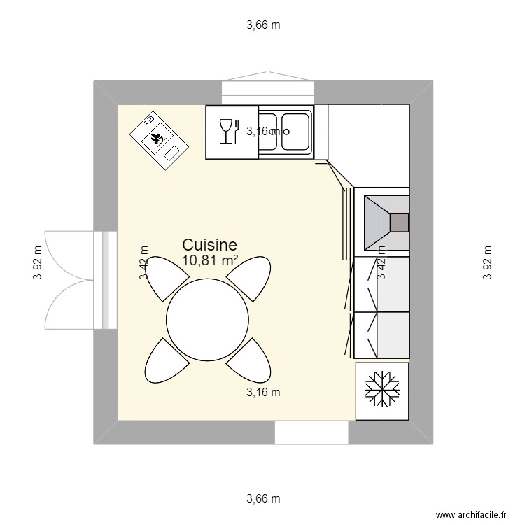 Cuisine Chomérac. Plan de 0 pièce et 0 m2