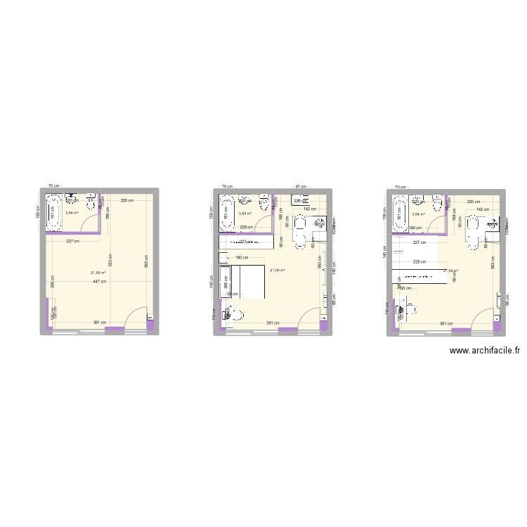 studio carmel. Plan de 6 pièces et 74 m2