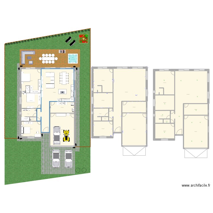 Maison prise. Plan de 24 pièces et 542 m2