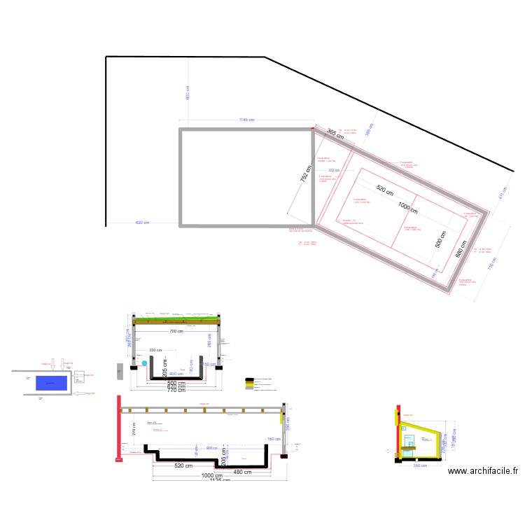 piscine béton 2024 v20 Terrassement. Plan de 0 pièce et 0 m2