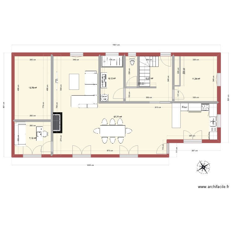 mozart. Plan de 6 pièces et 108 m2