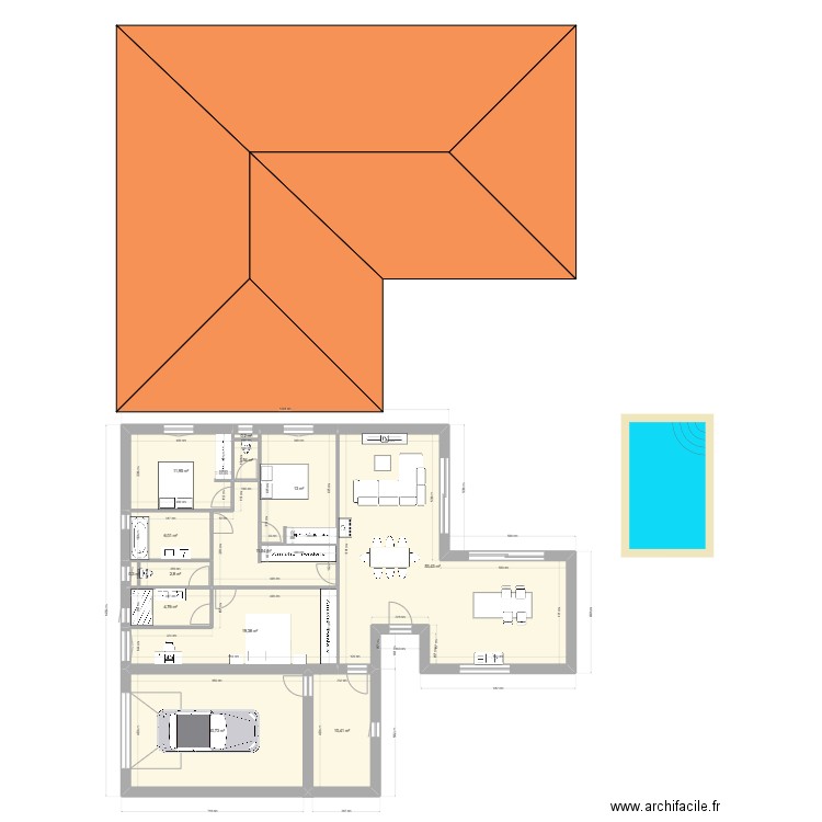 ST MARTIN NEW. Plan de 13 pièces et 166 m2