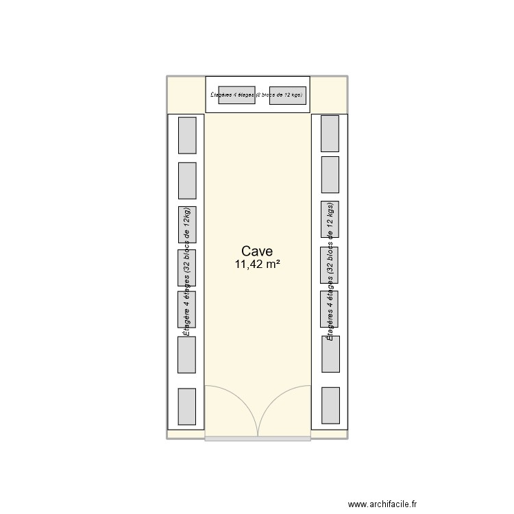 Serre2.4x2.4. Plan de 1 pièce et 11 m2