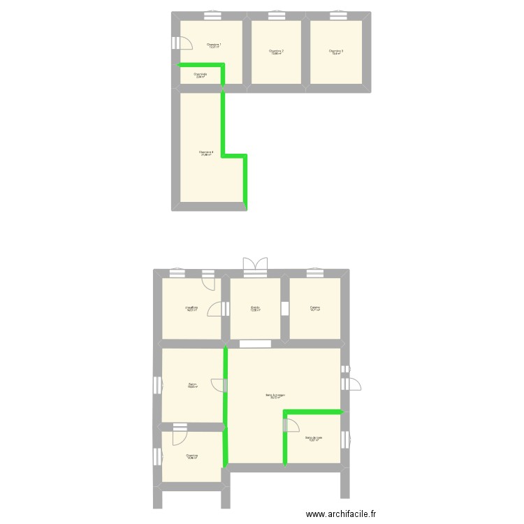 lapoirie lucas. Plan de 12 pièces et 185 m2