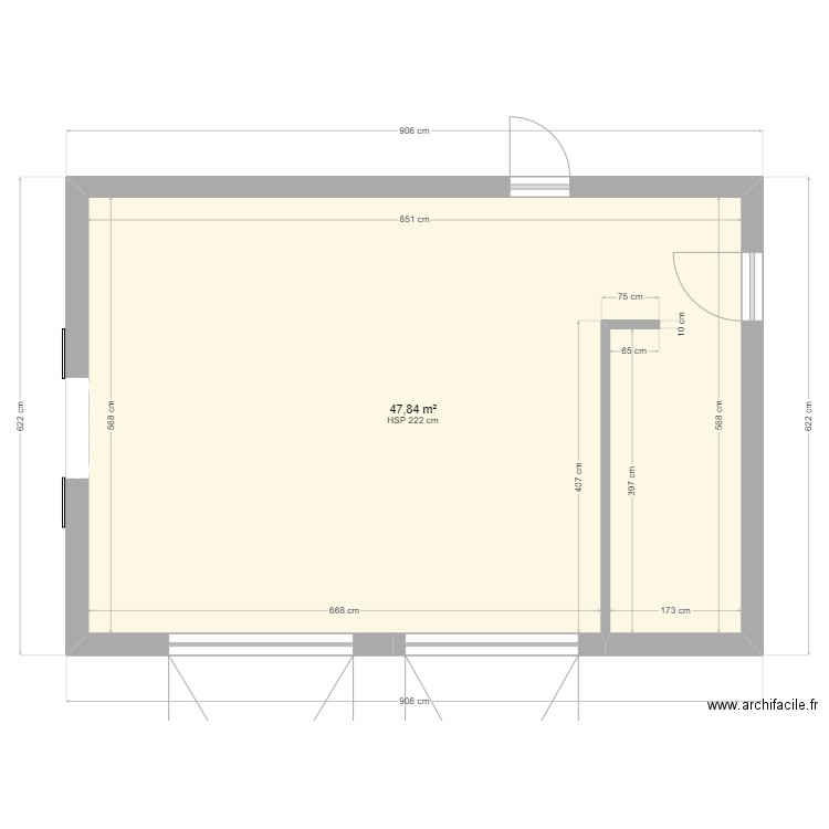 Garage_avant. Plan de 1 pièce et 48 m2