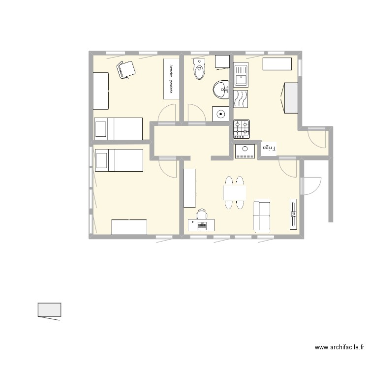 ABBEVILLE Churchill. Plan de 5 pièces et 25 m2