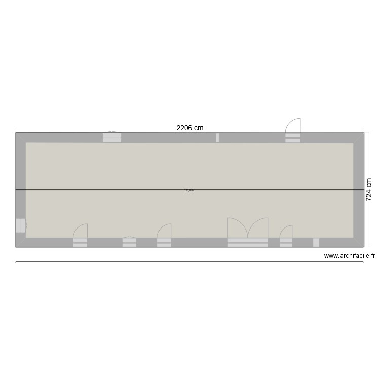 plan 1er essai. Plan de 1 pièce et 126 m2