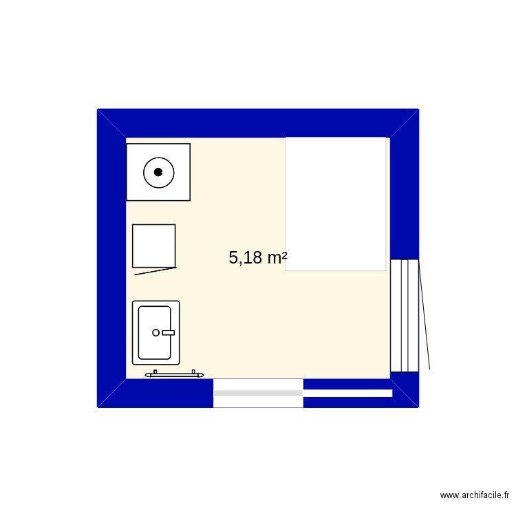 salle de bain. Plan de 1 pièce et 5 m2