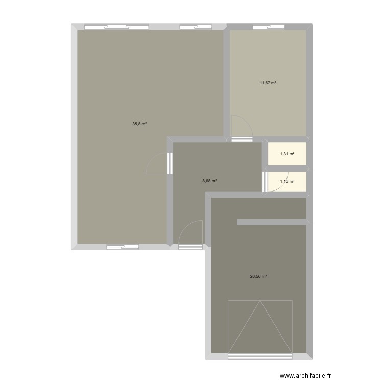 maison 2. Plan de 6 pièces et 79 m2