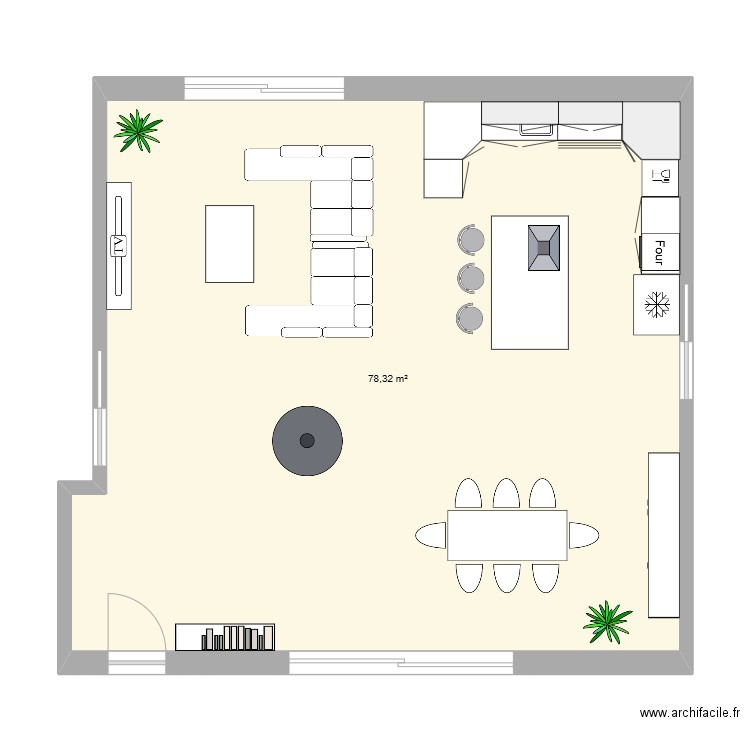 SEJOUR . Plan de 1 pièce et 78 m2