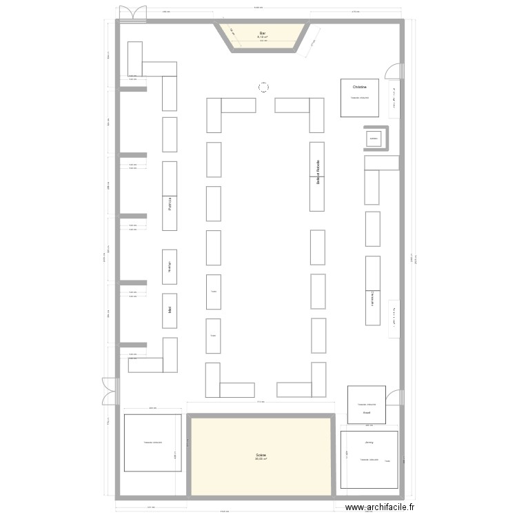 Salon du bien être Allouagne. Plan de 2 pièces et 35 m2