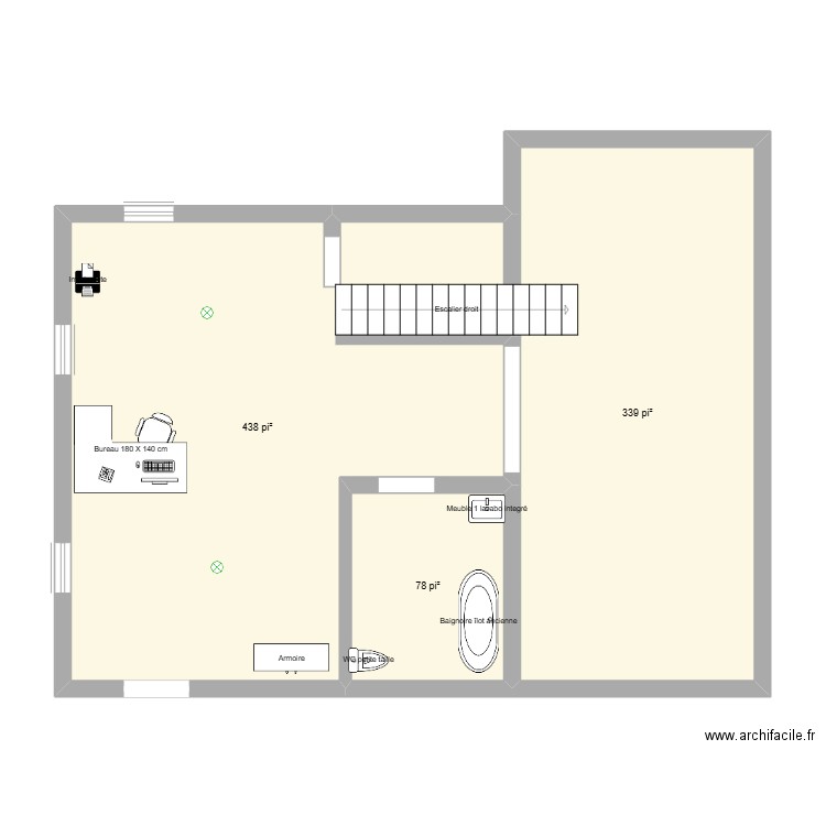 1543 Ricard 1er etage. Plan de 3 pièces et 79 m2