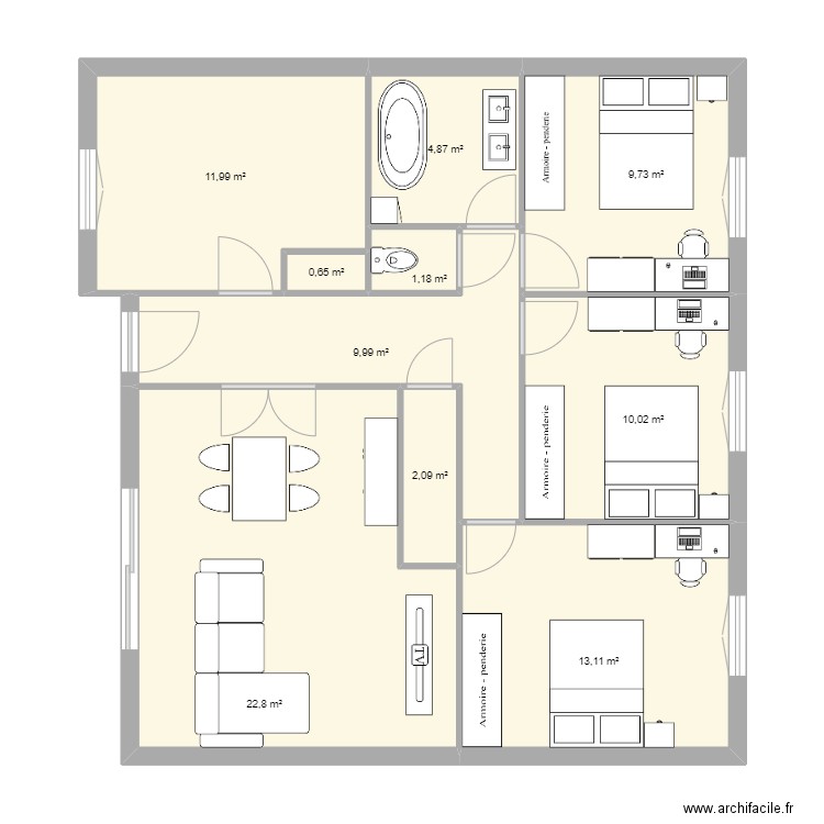 ERIC maison. Plan de 10 pièces et 86 m2