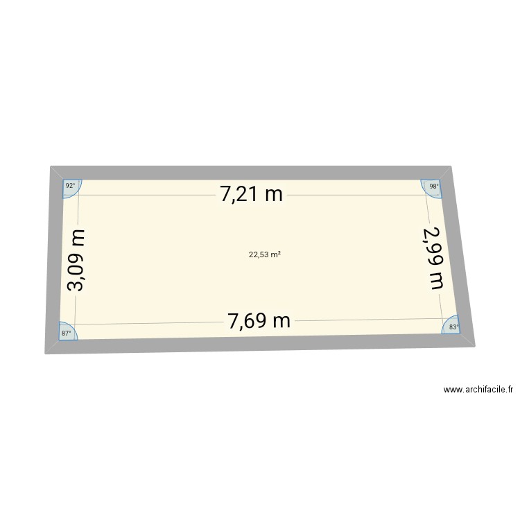 Salle de bains. Plan de 1 pièce et 23 m2