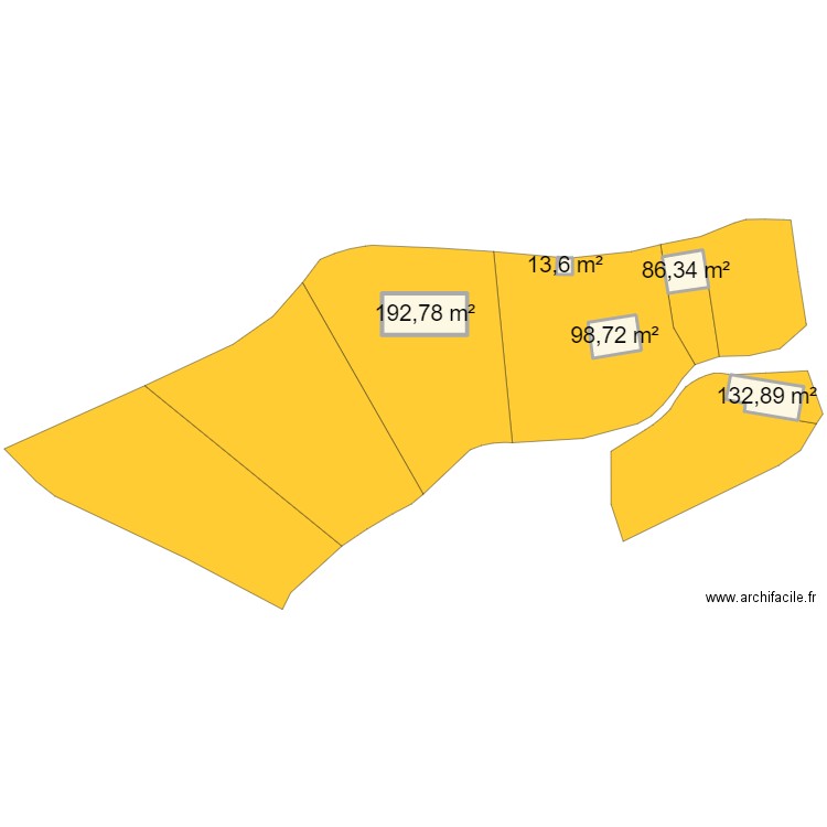 quartier. Plan de 5 pièces et 524 m2