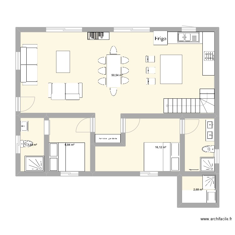 Maison Plan 2. Plan de 5 pièces et 80 m2