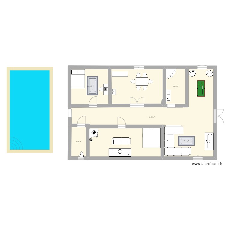 maison selim. Plan de 4 pièces et 117 m2