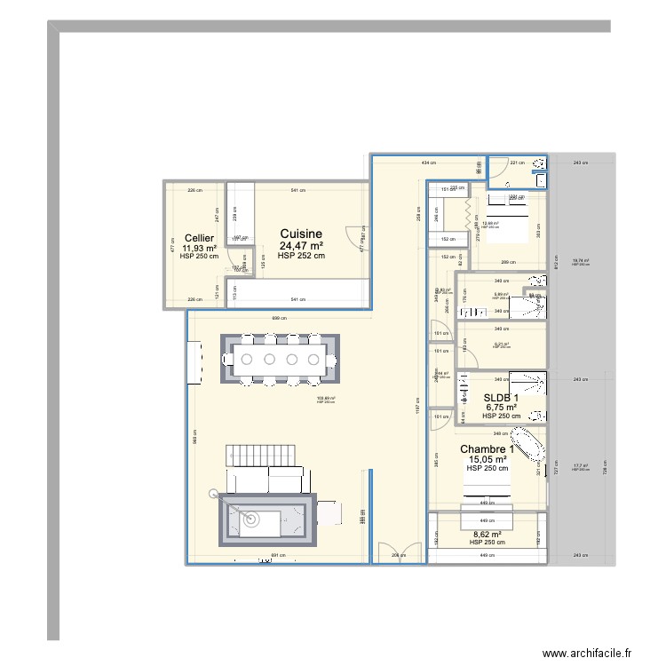 maison stade . Plan de 28 pièces et 440 m2