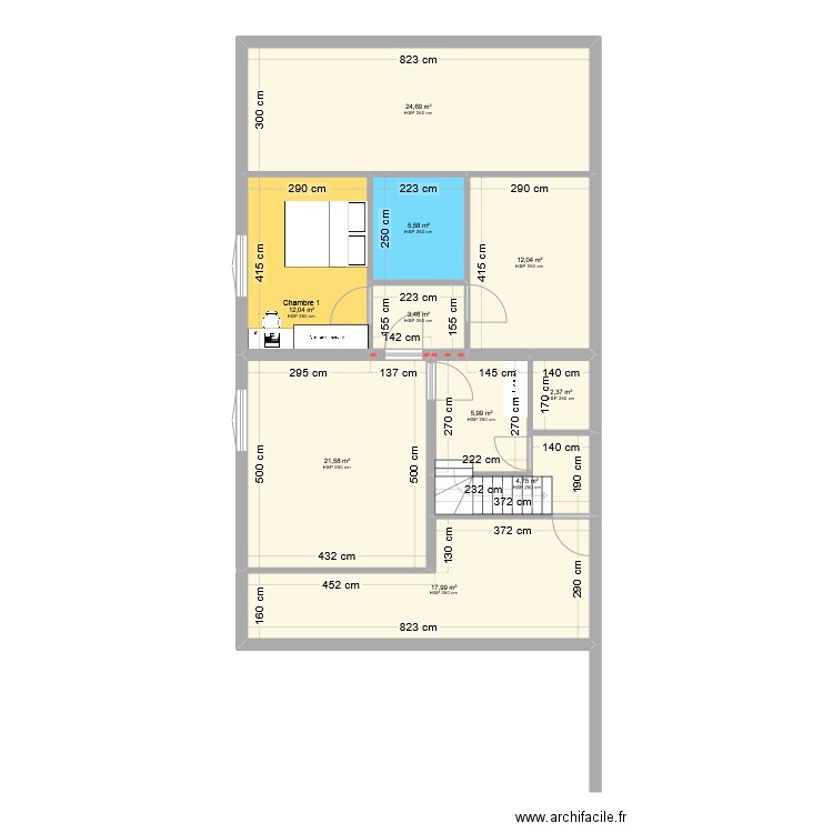 Cervieres 05 E3. Plan de 10 pièces et 110 m2