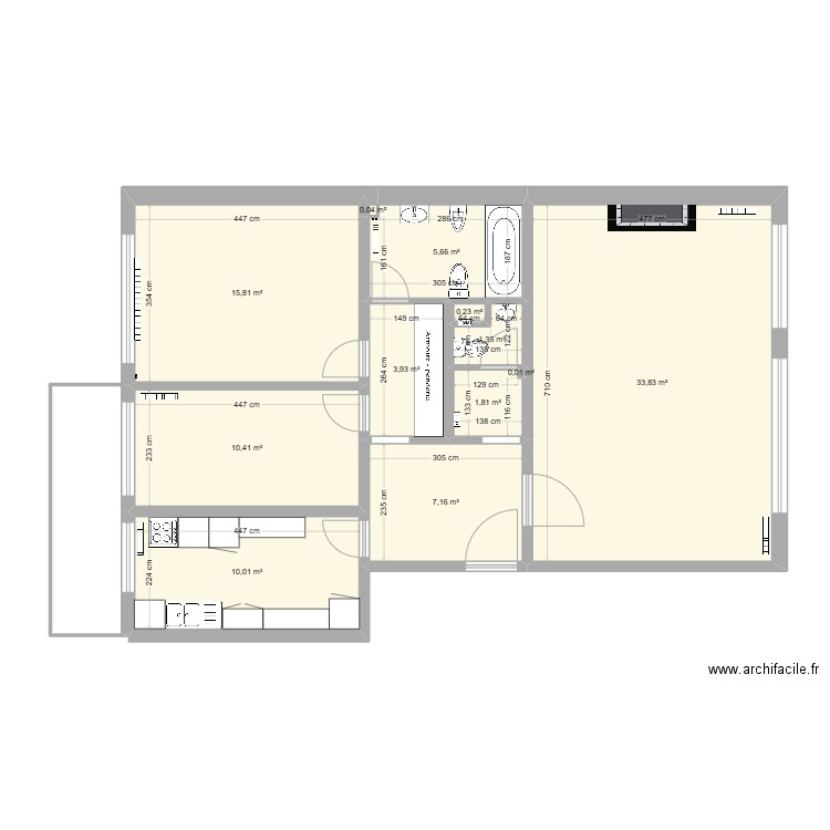 Ernestine +5. Plan de 12 pièces et 90 m2