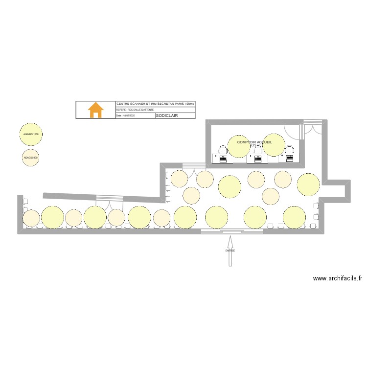 CENTRE SCANNER ET IRM SECRETAN PARIS 19ème. Plan de 1 pièce et 9 m2