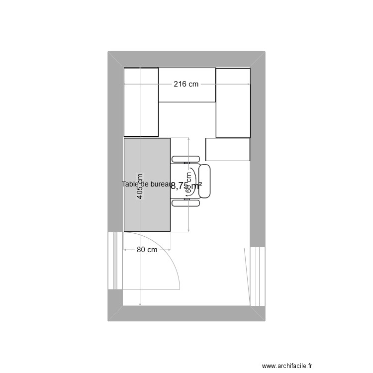 azereazr. Plan de 1 pièce et 9 m2