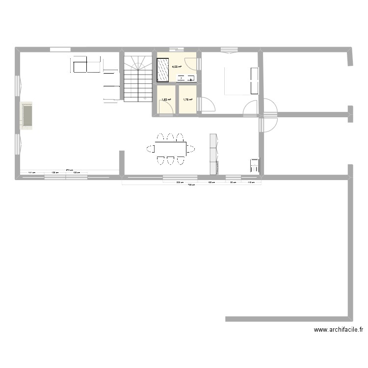 maison chichmout. Plan de 3 pièces et 8 m2