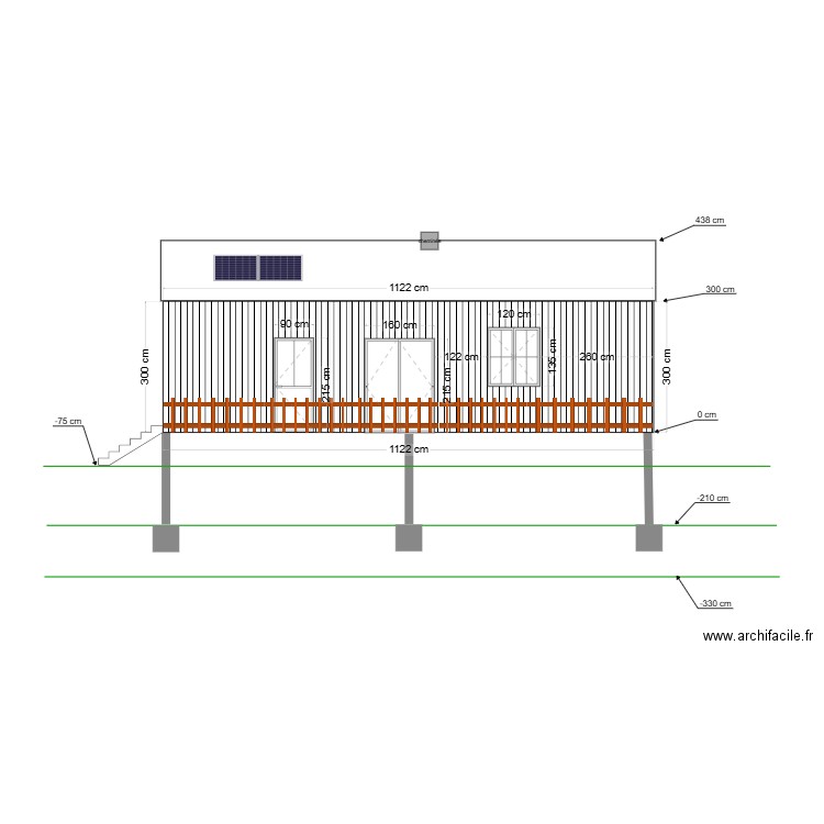 plan facade S. Plan de 0 pièce et 0 m2