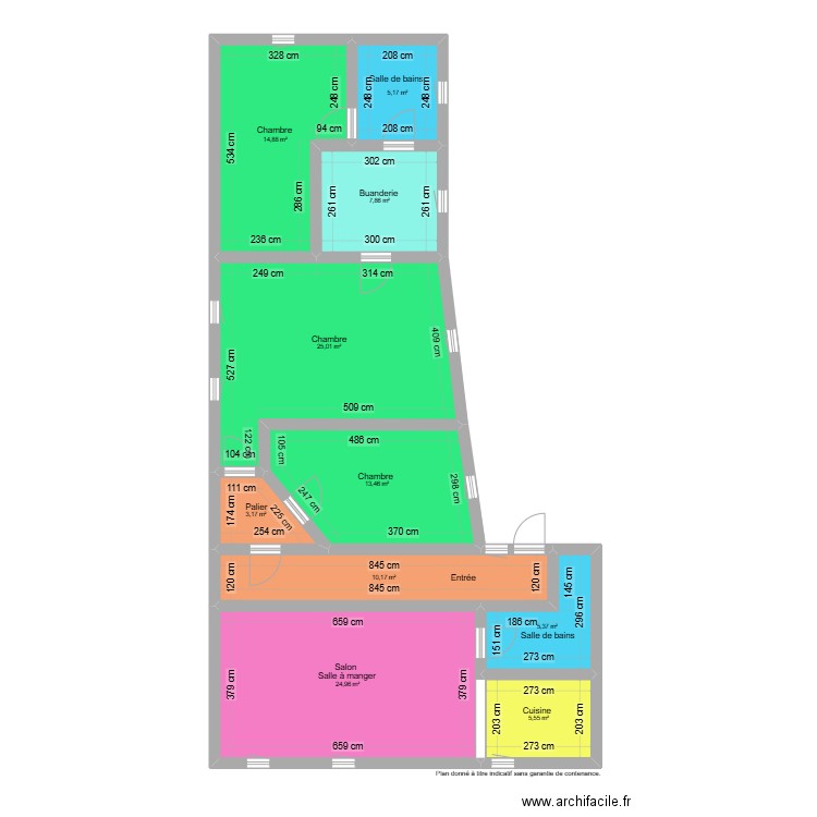 Raines - dernier étage. Plan de 10 pièces et 116 m2