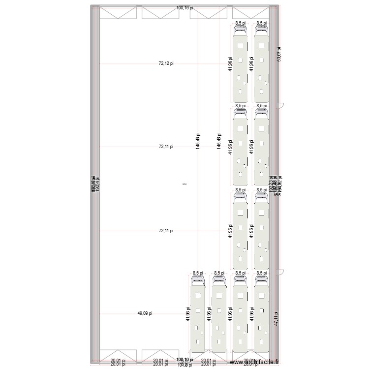 L'Assomption. Plan de 3 pièces et 1932 m2