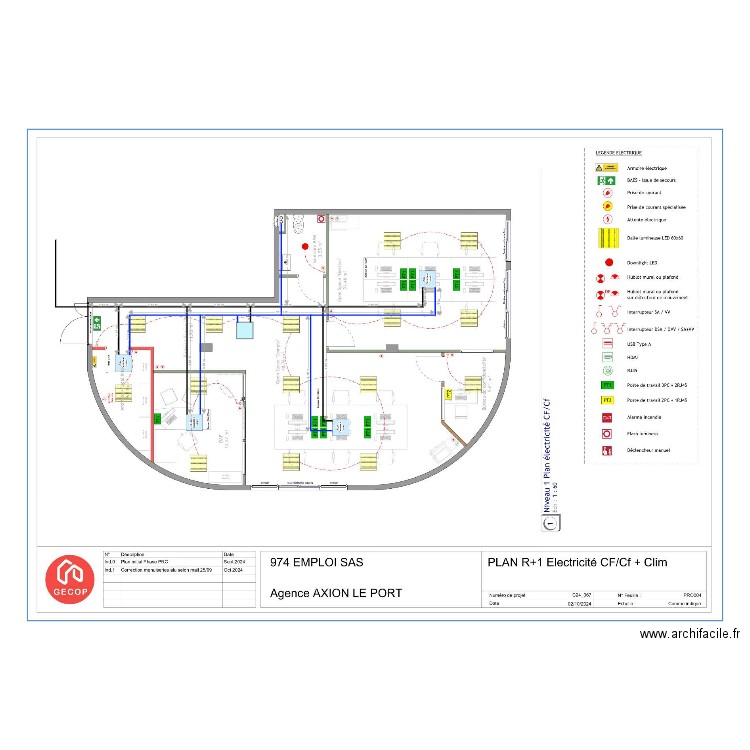 Agence AXION Implantation R+1. Plan de 0 pièce et 0 m2