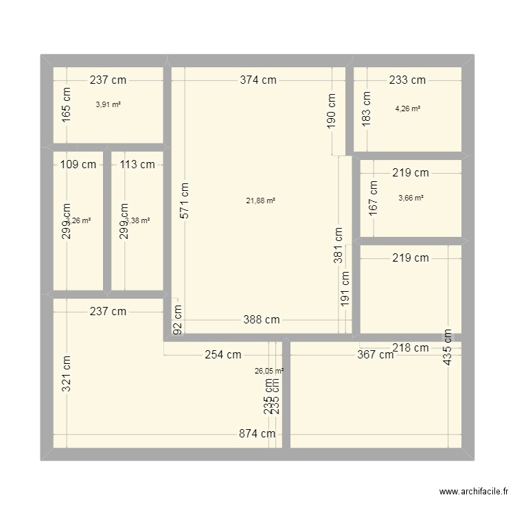 ma from. Plan de 7 pièces et 66 m2