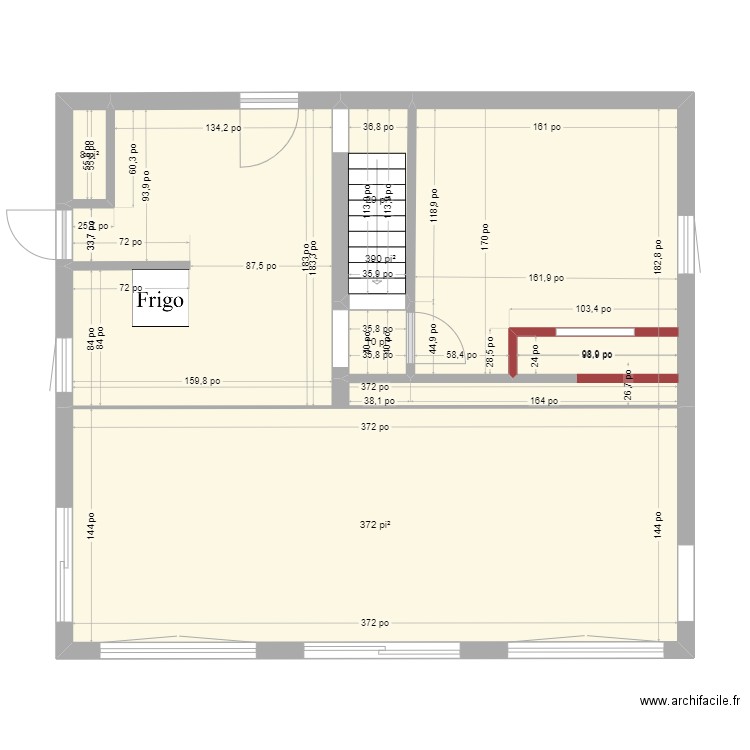 laurent gallant rdc . Plan de 5 pièces et 75 m2