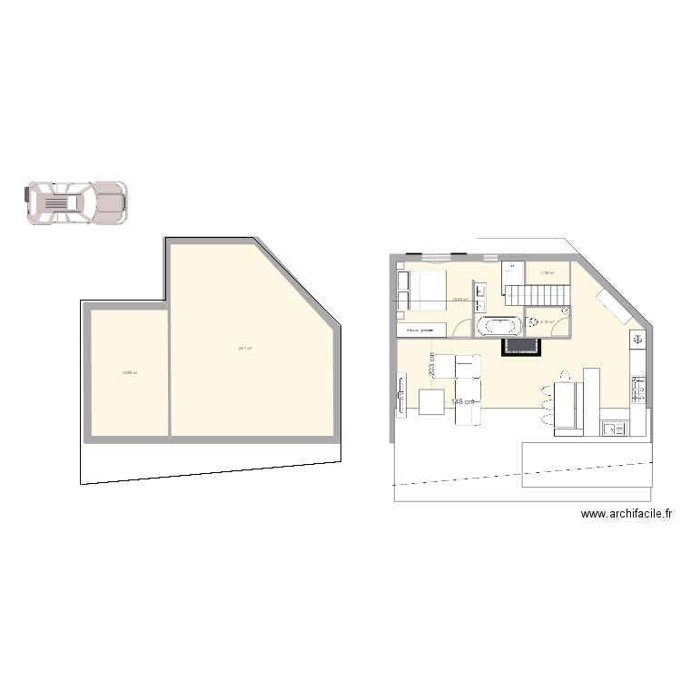 Font Romeu plan 2. Plan de 6 pièces et 147 m2