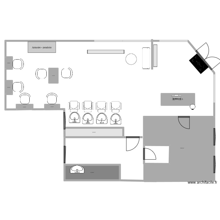 Salon karina . Plan de 9 pièces et 176 m2