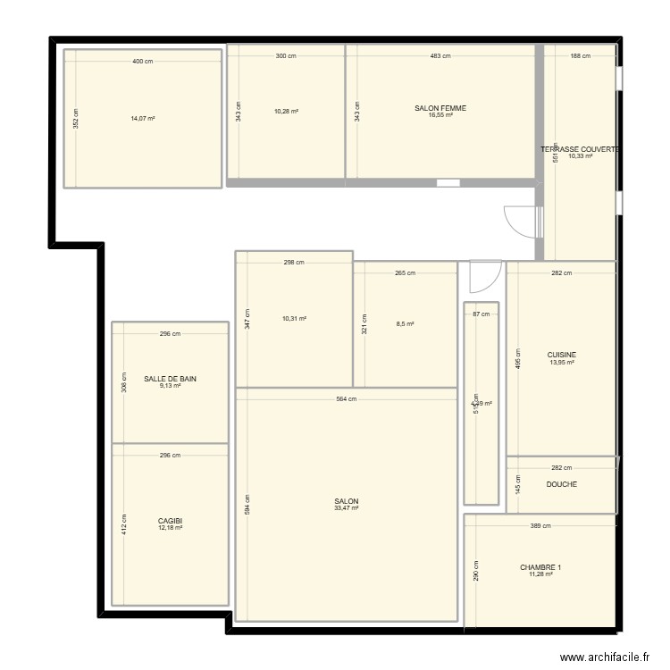 Plan façade exterieur rdc. Plan de 13 pièces et 159 m2