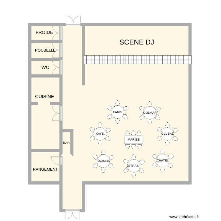 Mariage Namours. Plan de 8 pièces et 221 m2