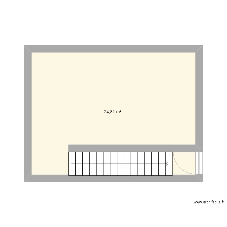 cave kim. Plan de 1 pièce et 25 m2