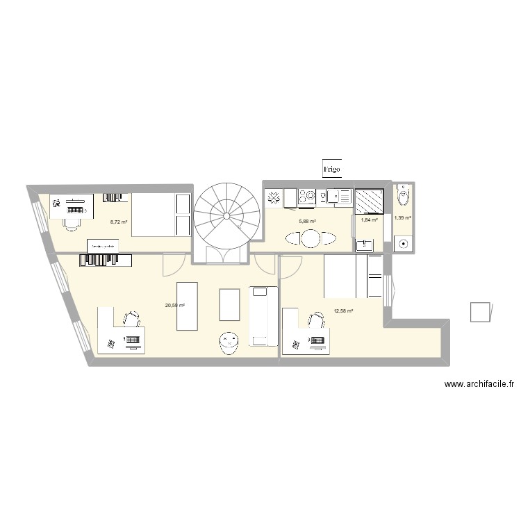 saint bazile 1. Plan de 6 pièces et 51 m2